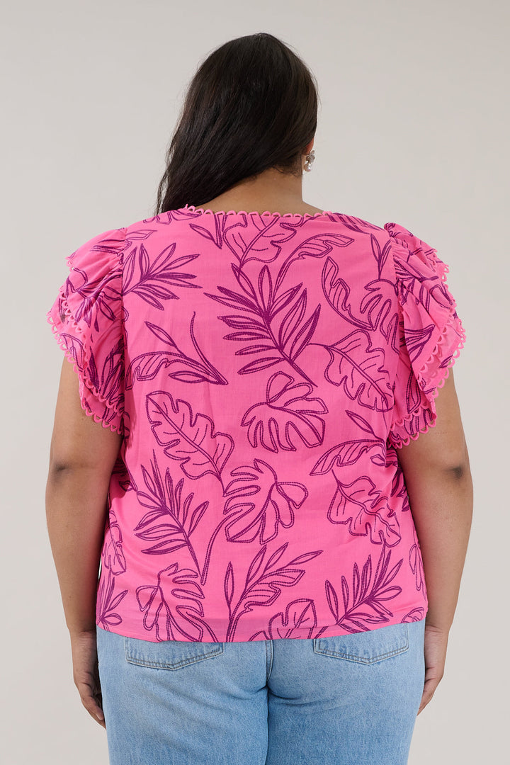 Ema Ruffle Top Dillie Floral Curve