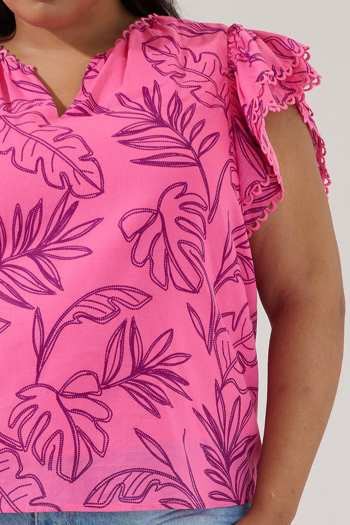 Ema Ruffle Top Dillie Floral Curve