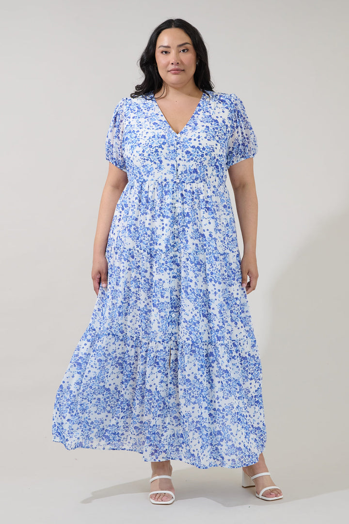 Tiered Maxi Dress Floral Curve