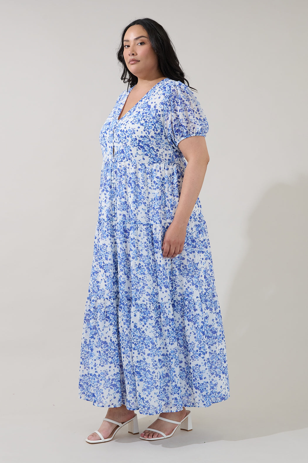 Tiered Maxi Dress Floral Curve