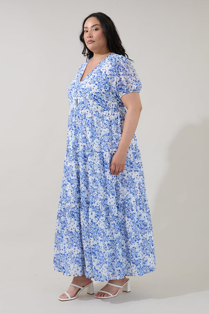 Tiered Maxi Dress Floral Curve
