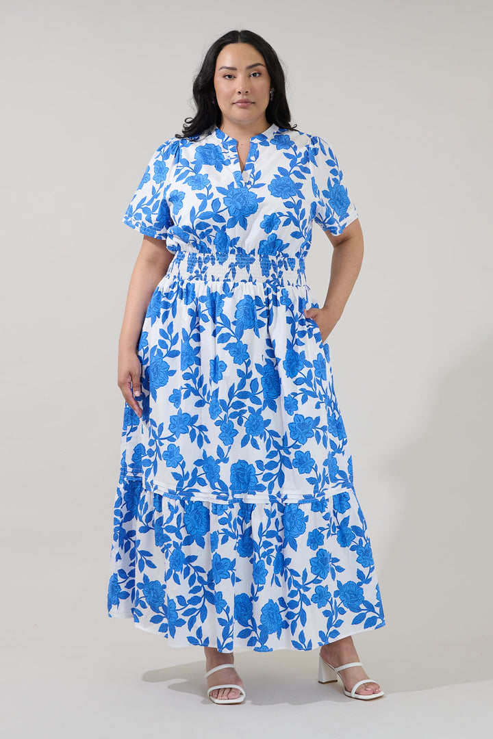 Belraj Poplin Maxi Dress Glantis Floral Curve