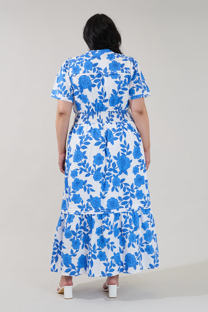 Belraj Poplin Maxi Dress Glantis Floral Curve
