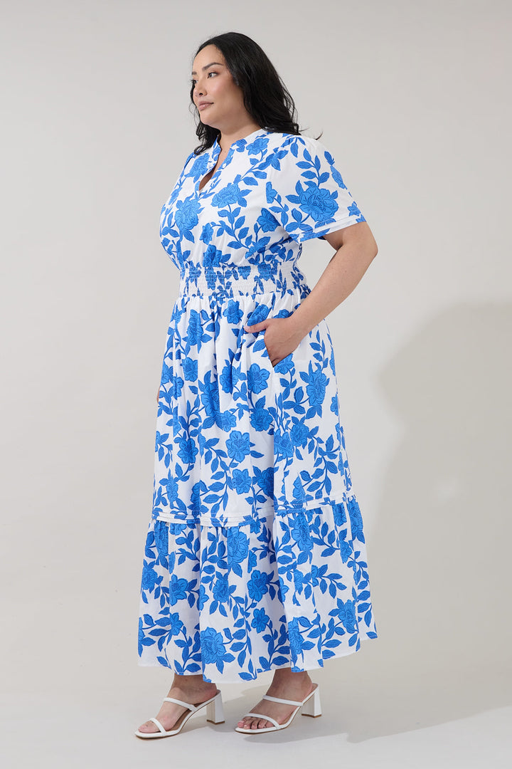 Belraj Poplin Maxi Dress Glantis Floral Curve