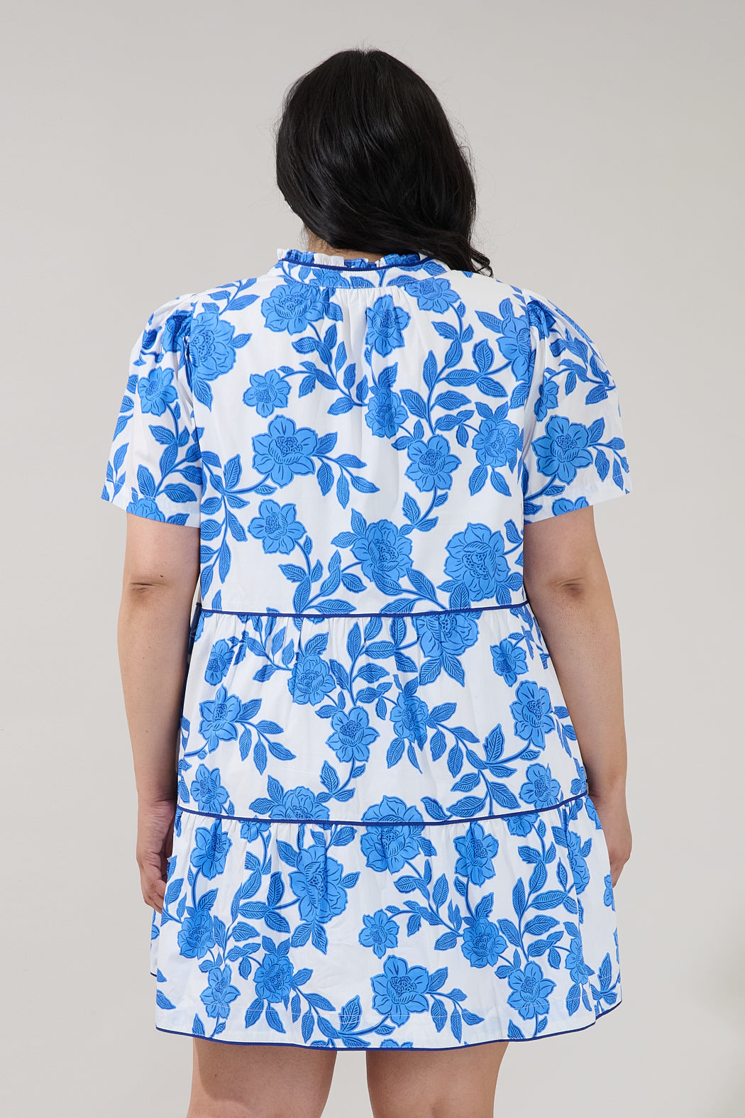 Candace Tiered Mini Dress Glantis Floral Curve