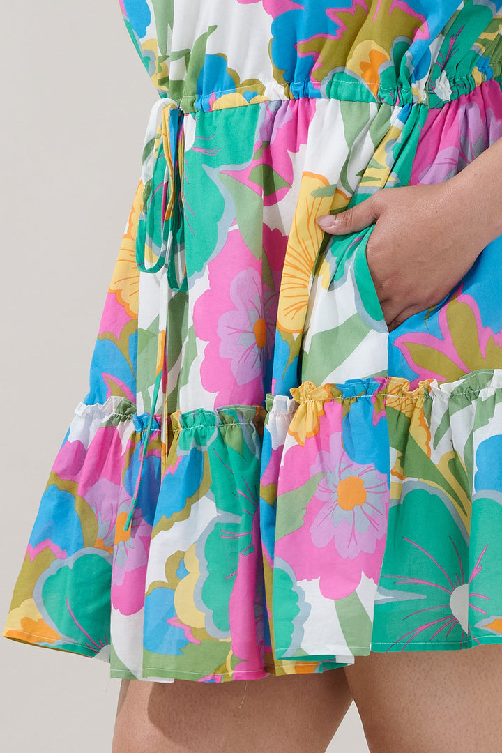 Noella Shift Mini Dress Floral Curve