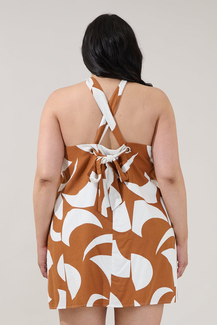 Amory Halter Mini Dress Abstract Curve