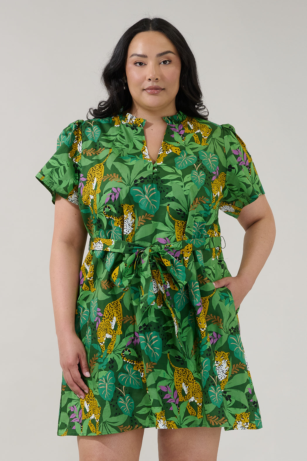 Ema Shift Mini Dress Tropical Curve