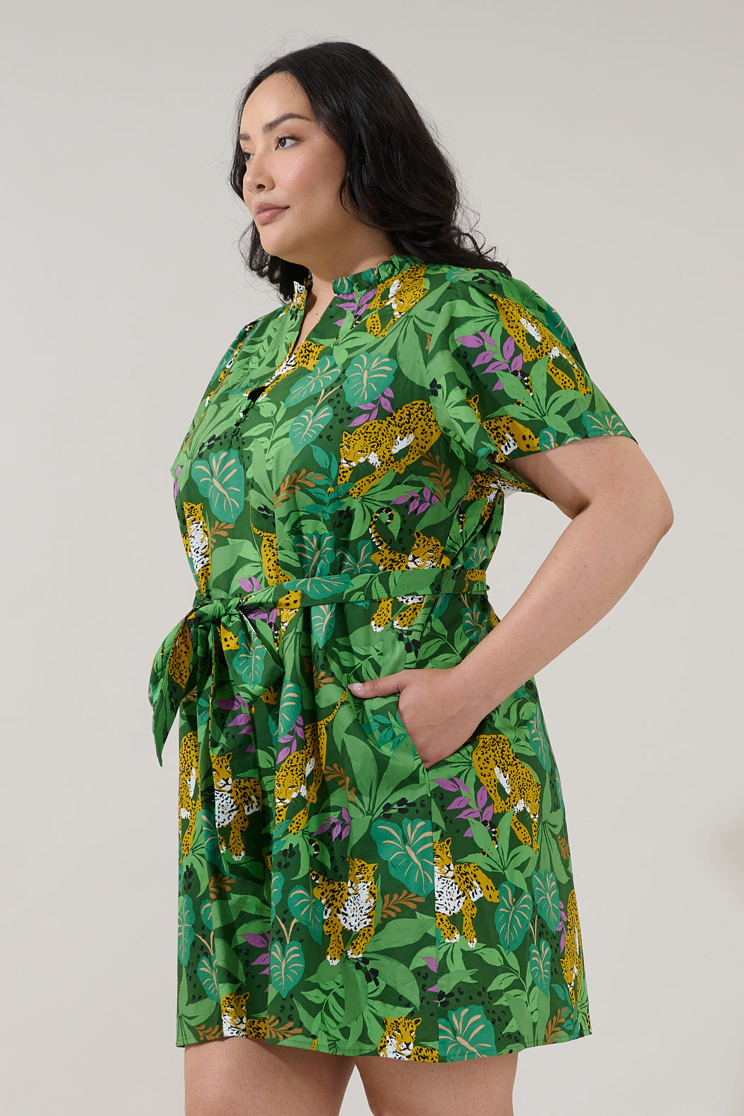 Ema Shift Mini Dress Tropical Curve