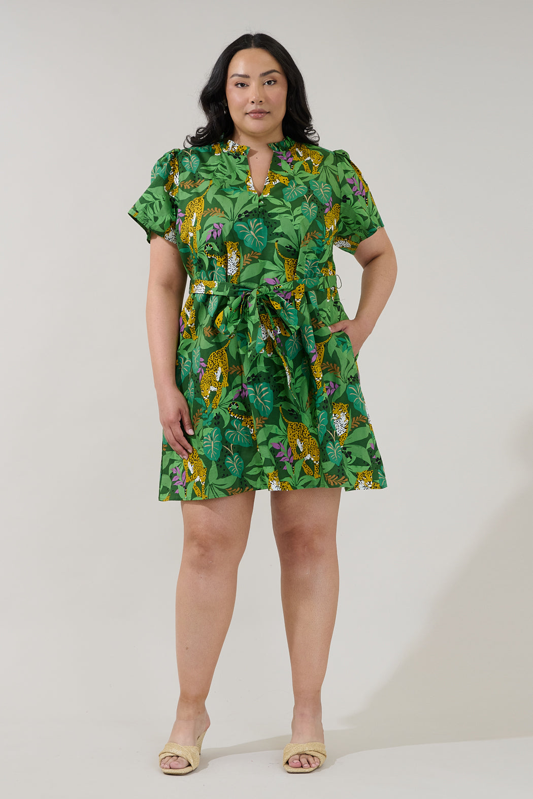 Ema Shift Mini Dress Tropical Curve