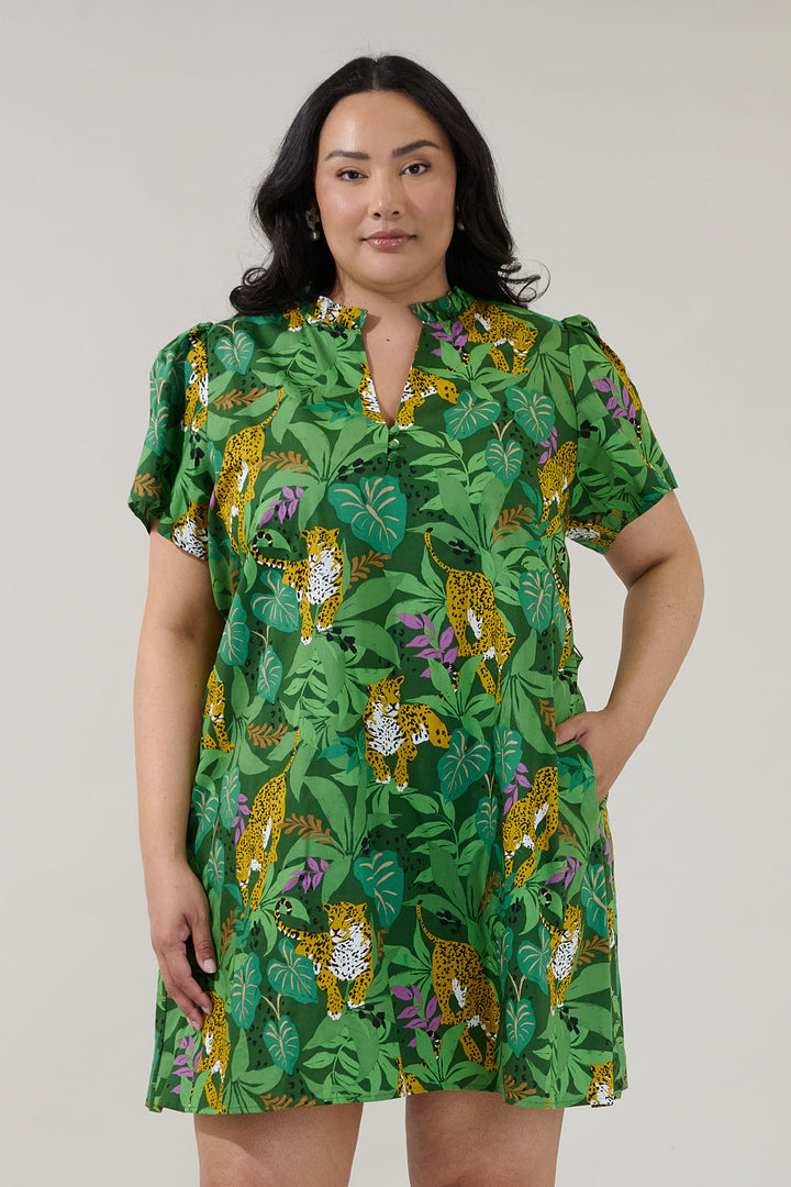 Ema Shift Mini Dress Tropical Curve