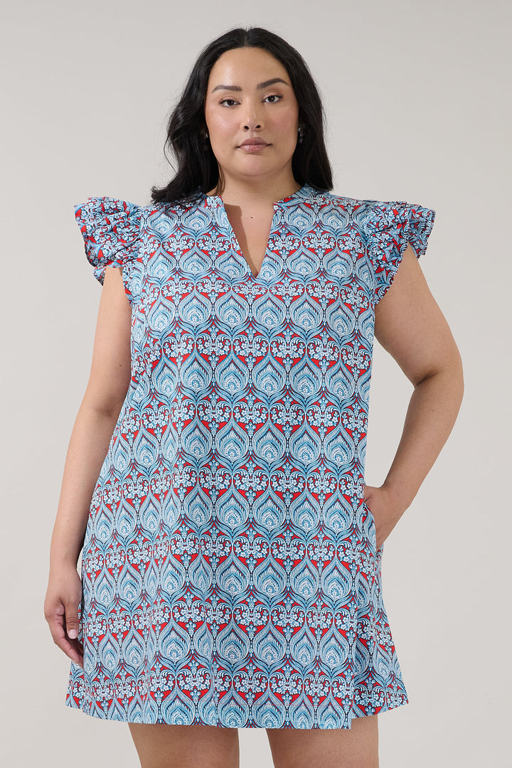 Evalyn Ruffle Mini Dress Floral Curve