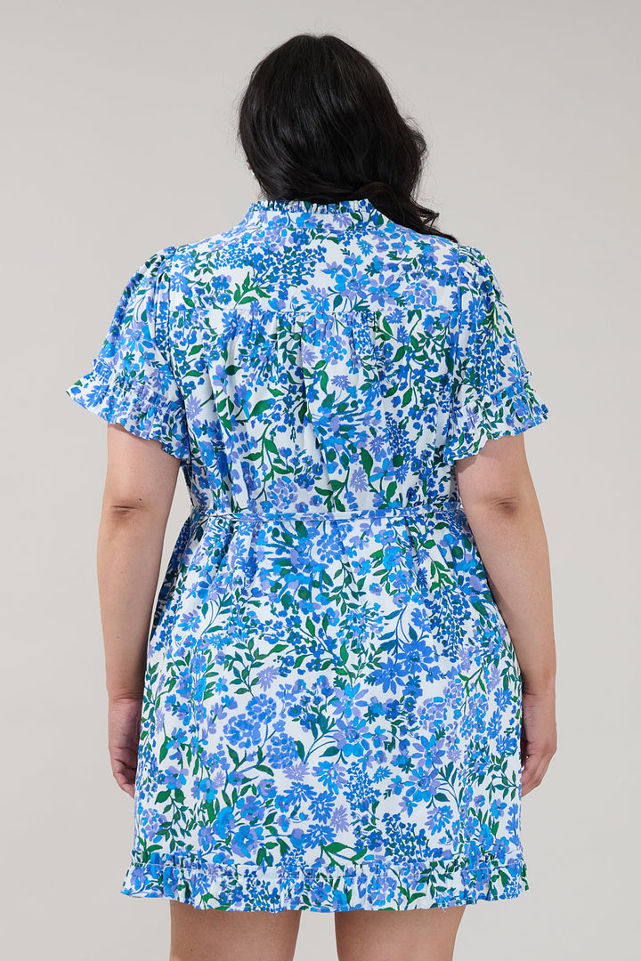 Wendie Button Down Mini Dress Floral Curve