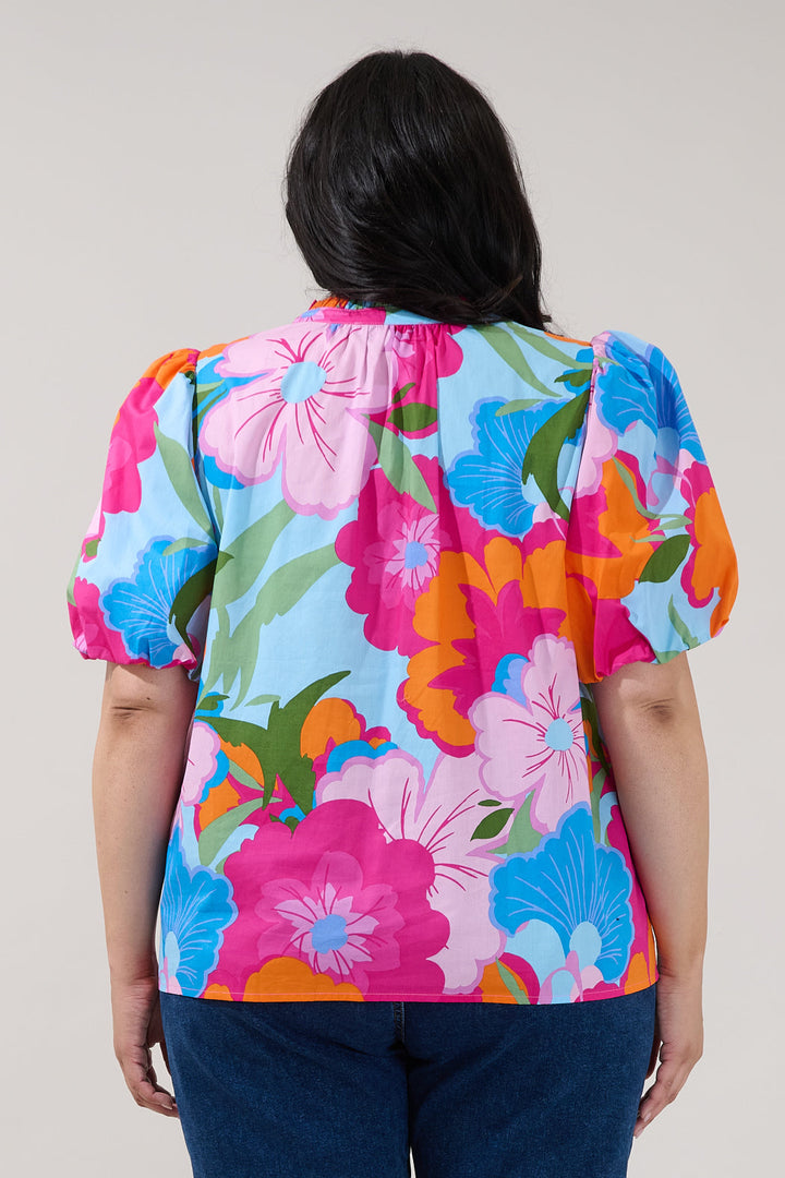 Gretna Ruffle Blouse Zaira Floral Curve