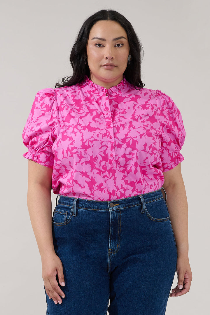 Clove Puff Sleeve Top Petunia Curve