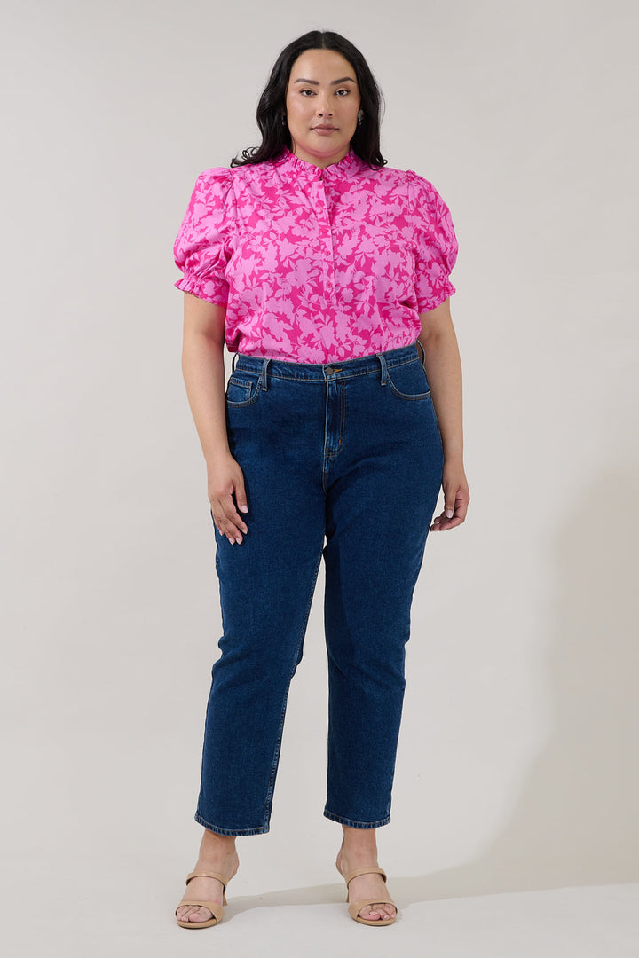 Clove Puff Sleeve Top Petunia Curve