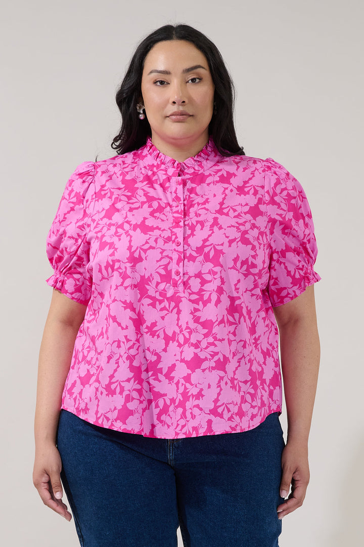 Clove Puff Sleeve Top Petunia Curve
