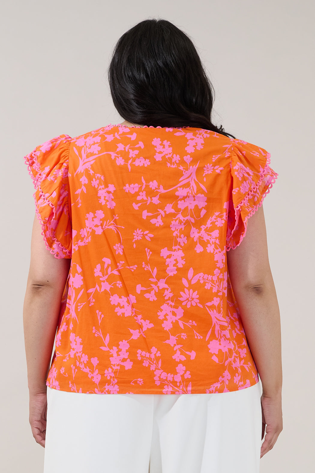 Ema Ruffle Top Floral Curve