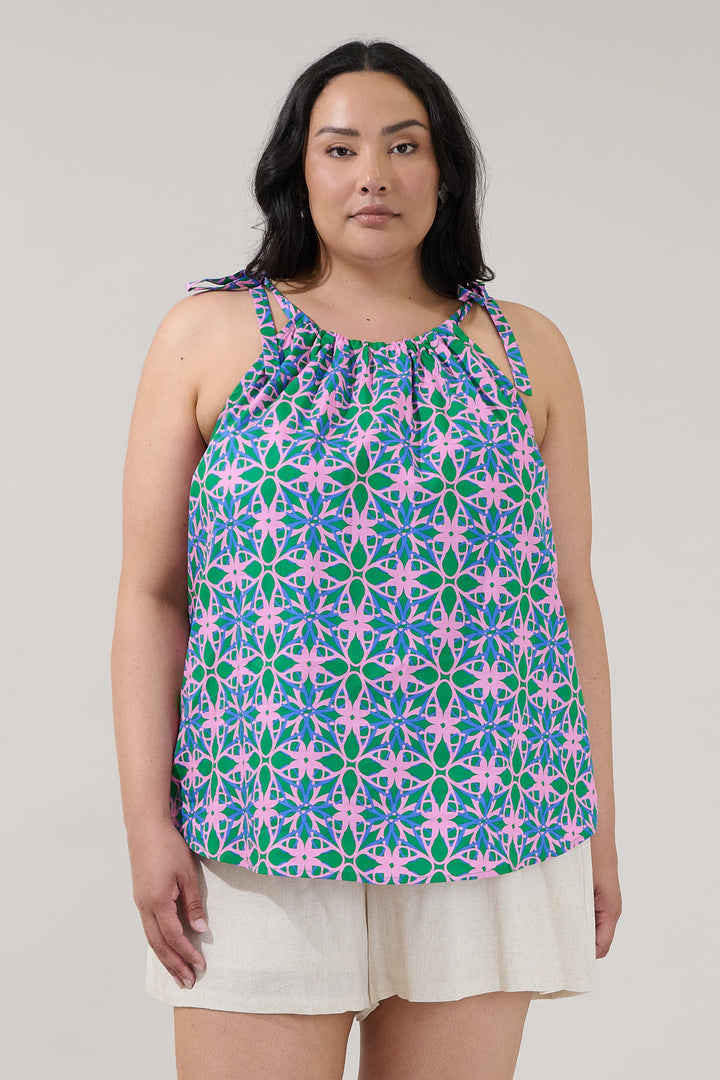 Marra Sleeveless Top Geo Curve