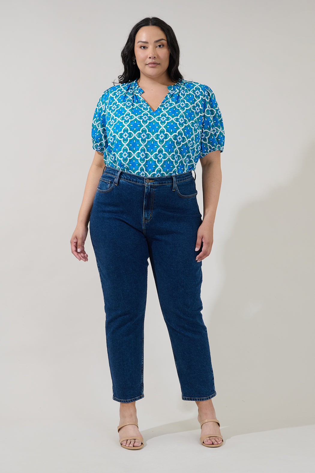 Leonor Short Sleeve Top Tile Curve