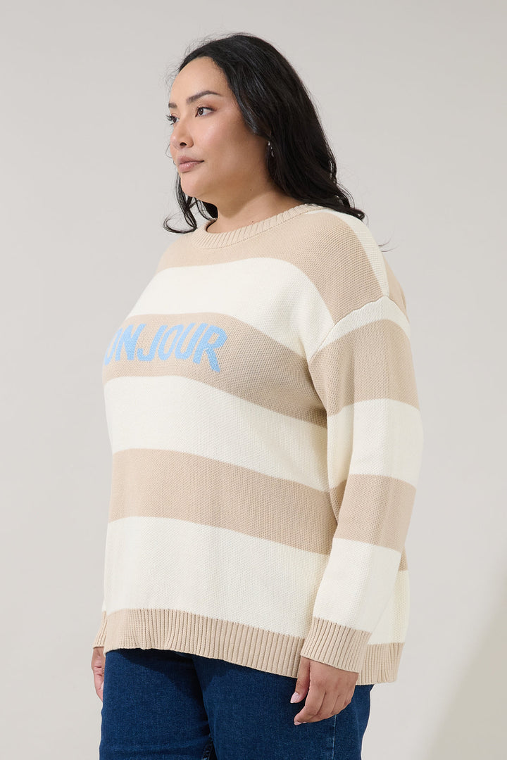 Bonjour Stripe Sweater Curve