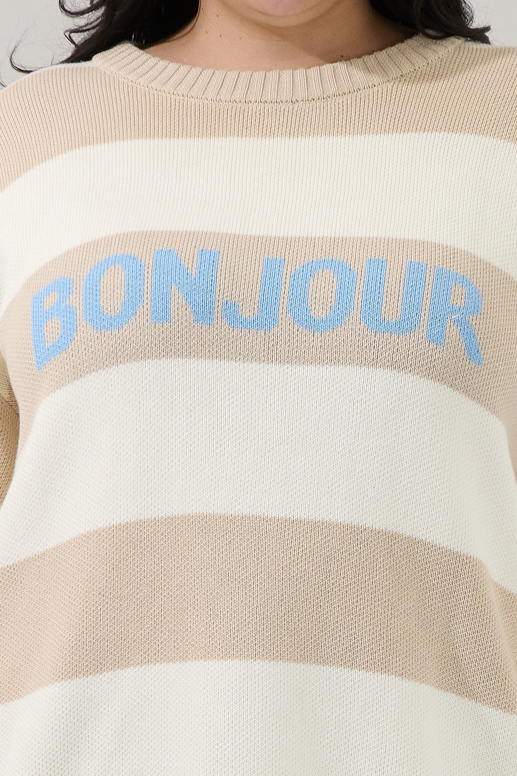 Bonjour Stripe Sweater Curve