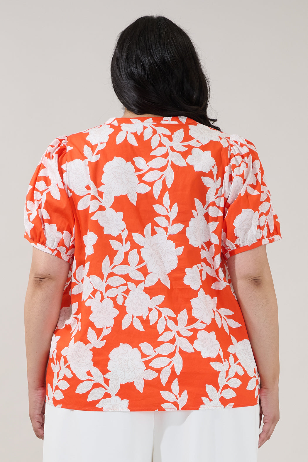 Amanda Split Neck Top Lilo Tropics Curve