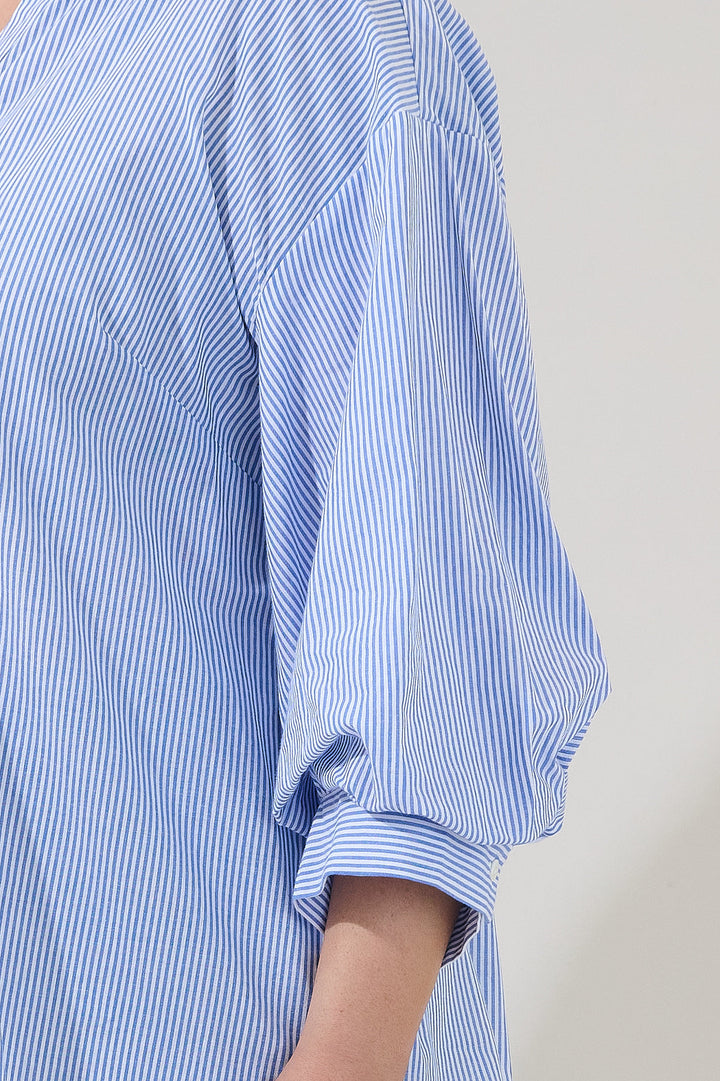 Chalet Button Down Top Stripe Curve