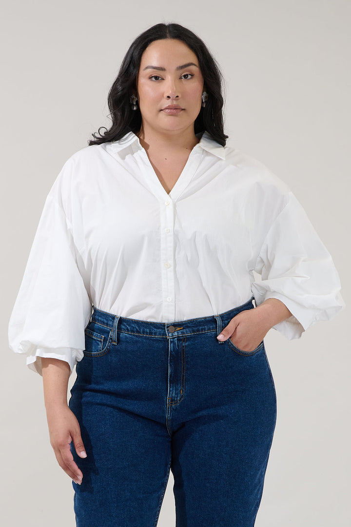 Chalet Button Down Top Curve