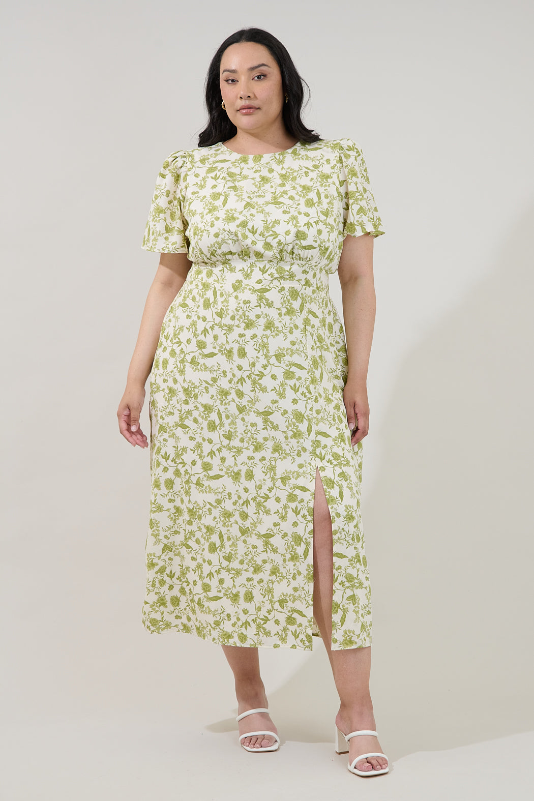 Bloom Midi Dress Floral Curve