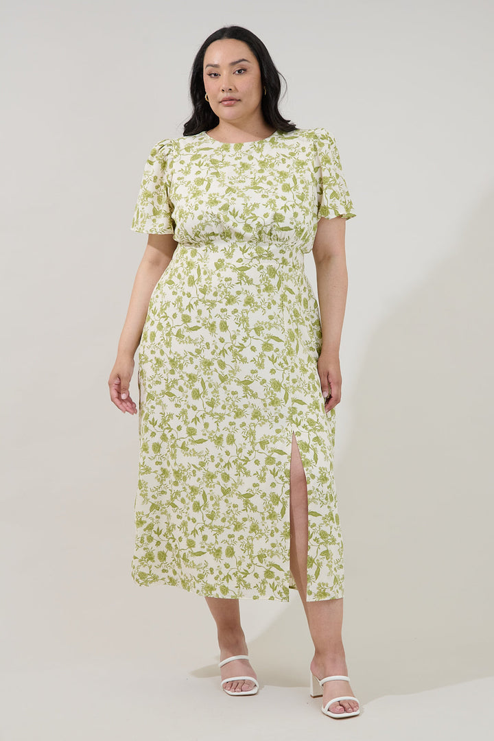 Bloom Midi Dress Floral Curve