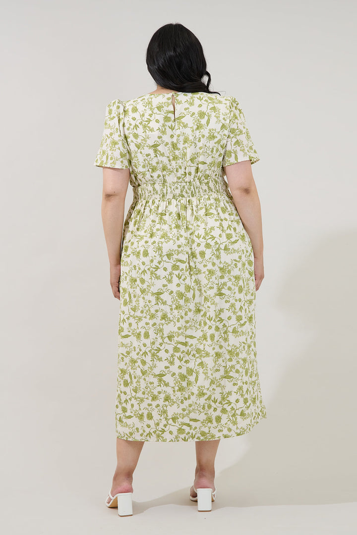 Bloom Midi Dress Floral Curve