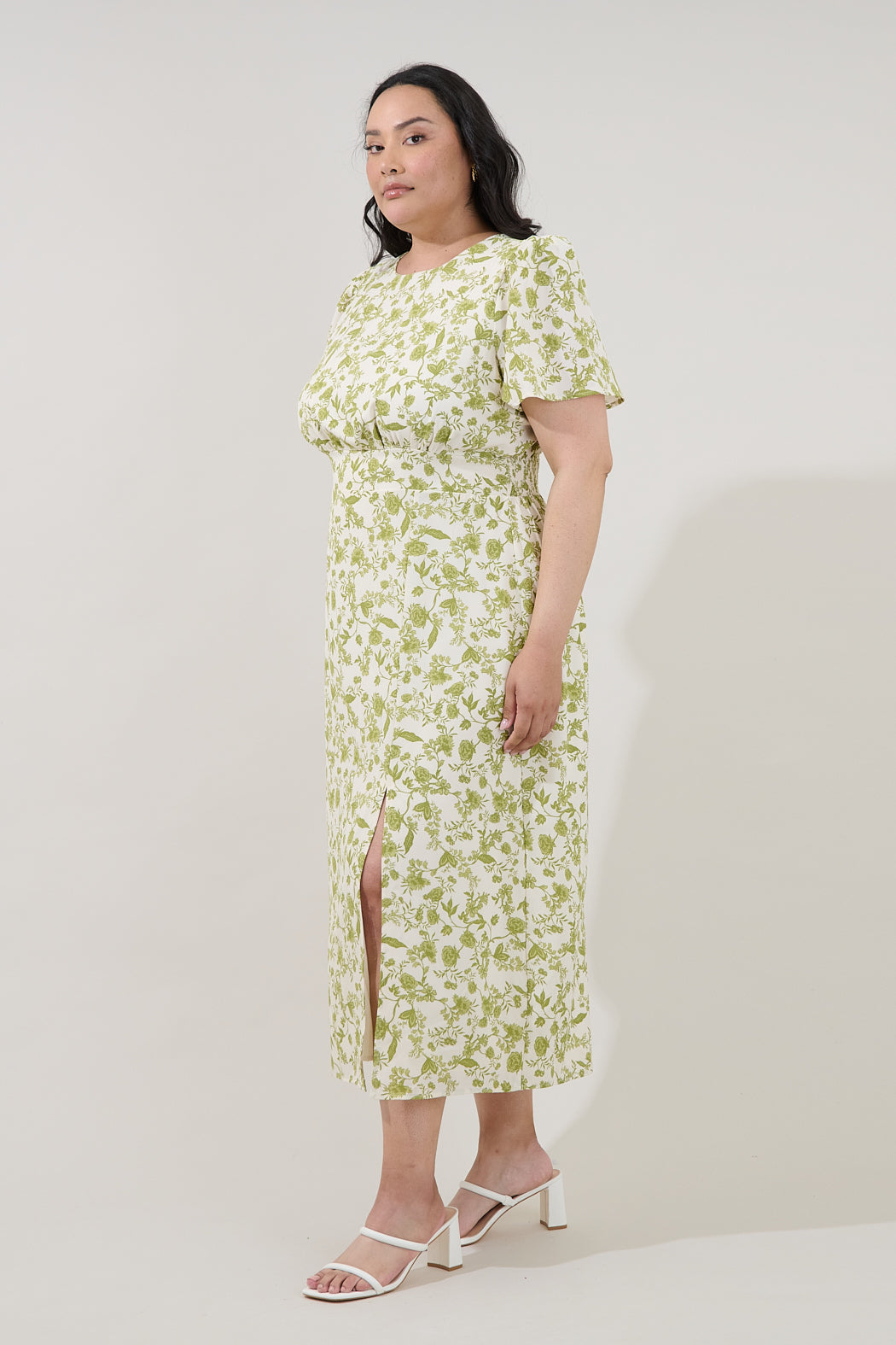 Bloom Midi Dress Floral Curve