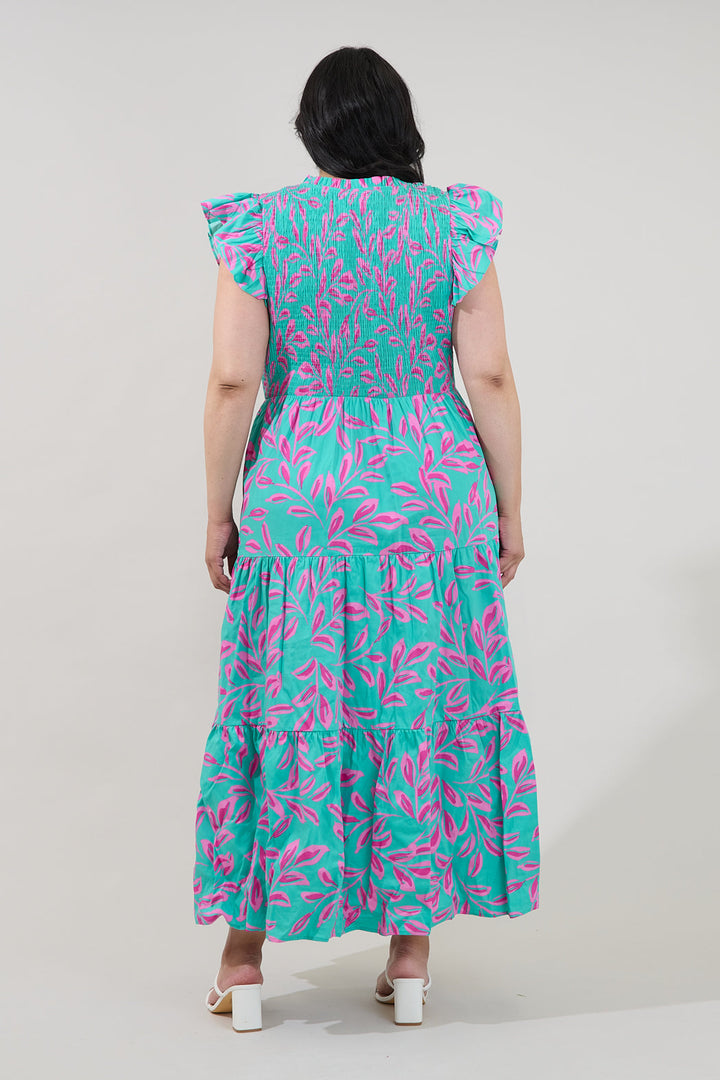 Sunfire Tiered Midi Dress Palmate Curve