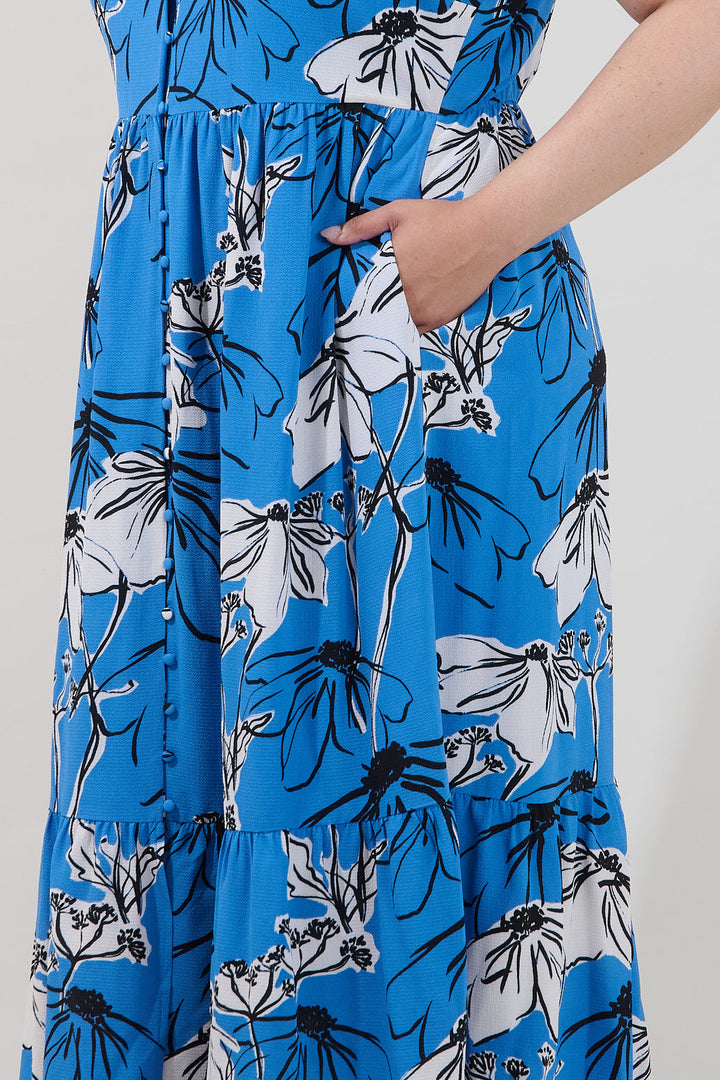Evianna Button Down Maxi Dress Kanes Floral Curve