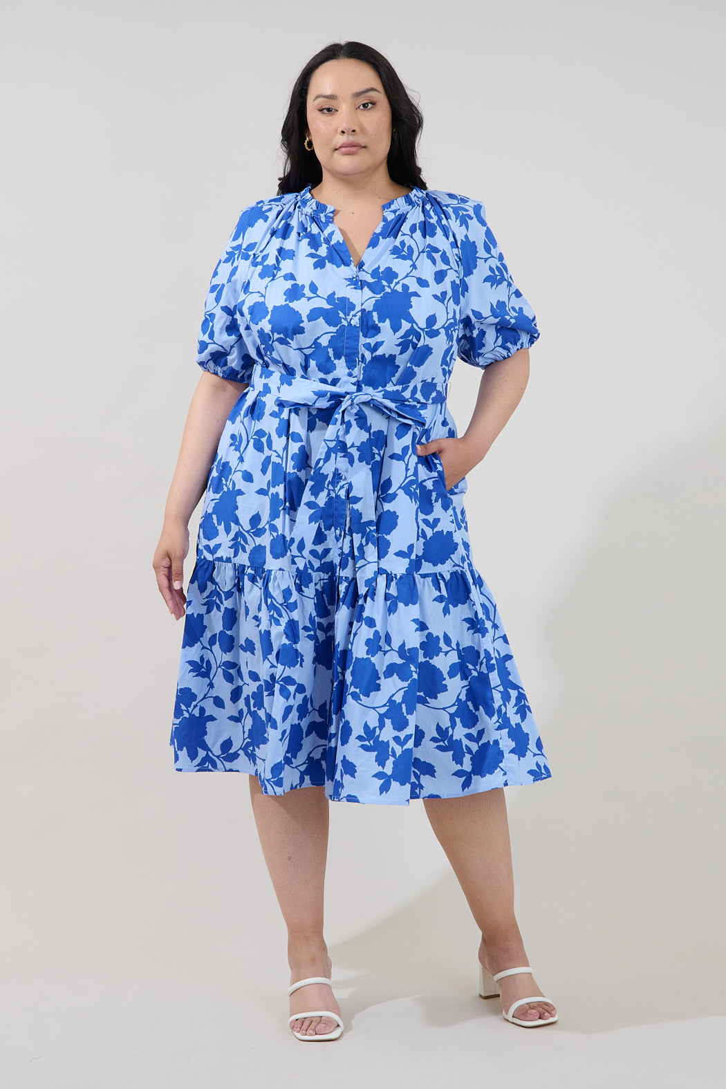 Wynette Tiered Midi Dress Palmas Curve