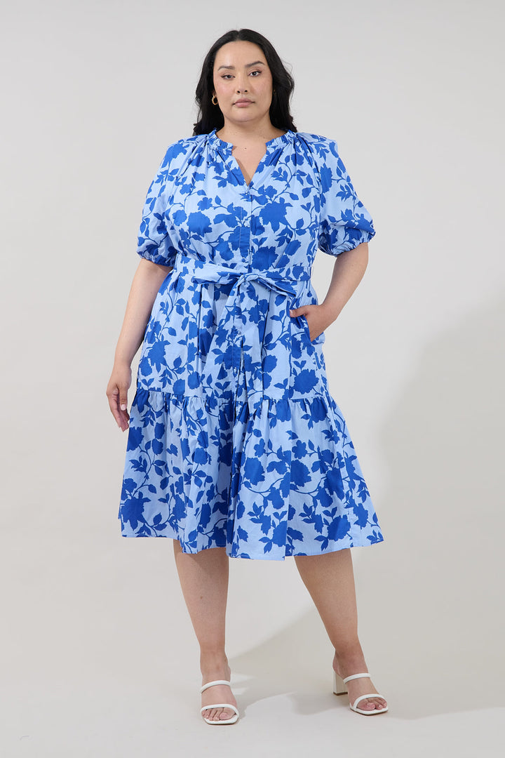 Wynette Tiered Midi Dress Palmas Curve