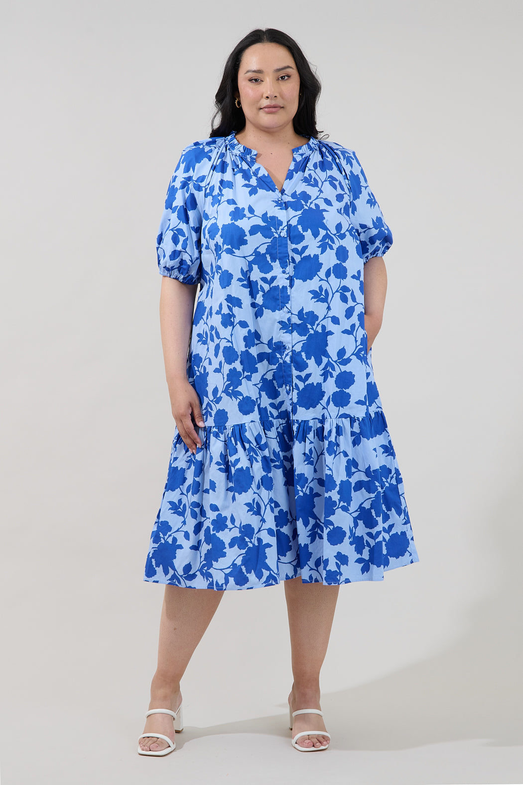 Wynette Tiered Midi Dress Palmas Curve