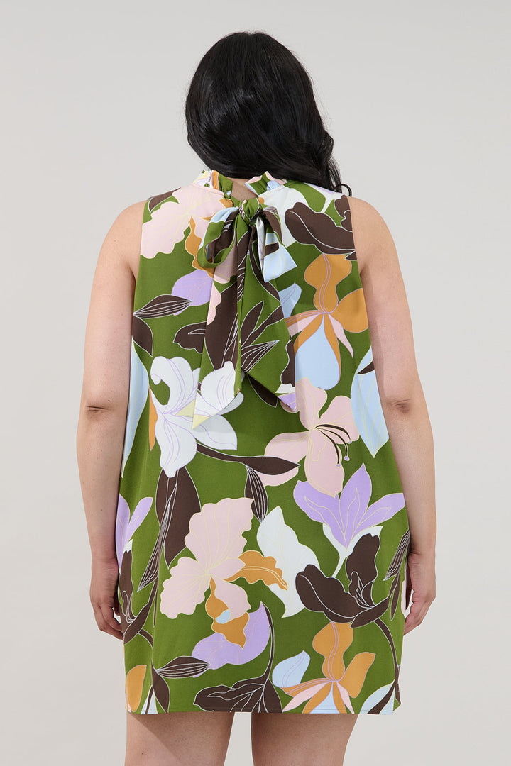 Benson Trapeze Mini Dress Passion Floral Curve
