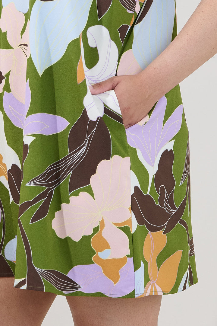 Benson Trapeze Mini Dress Passion Floral Curve