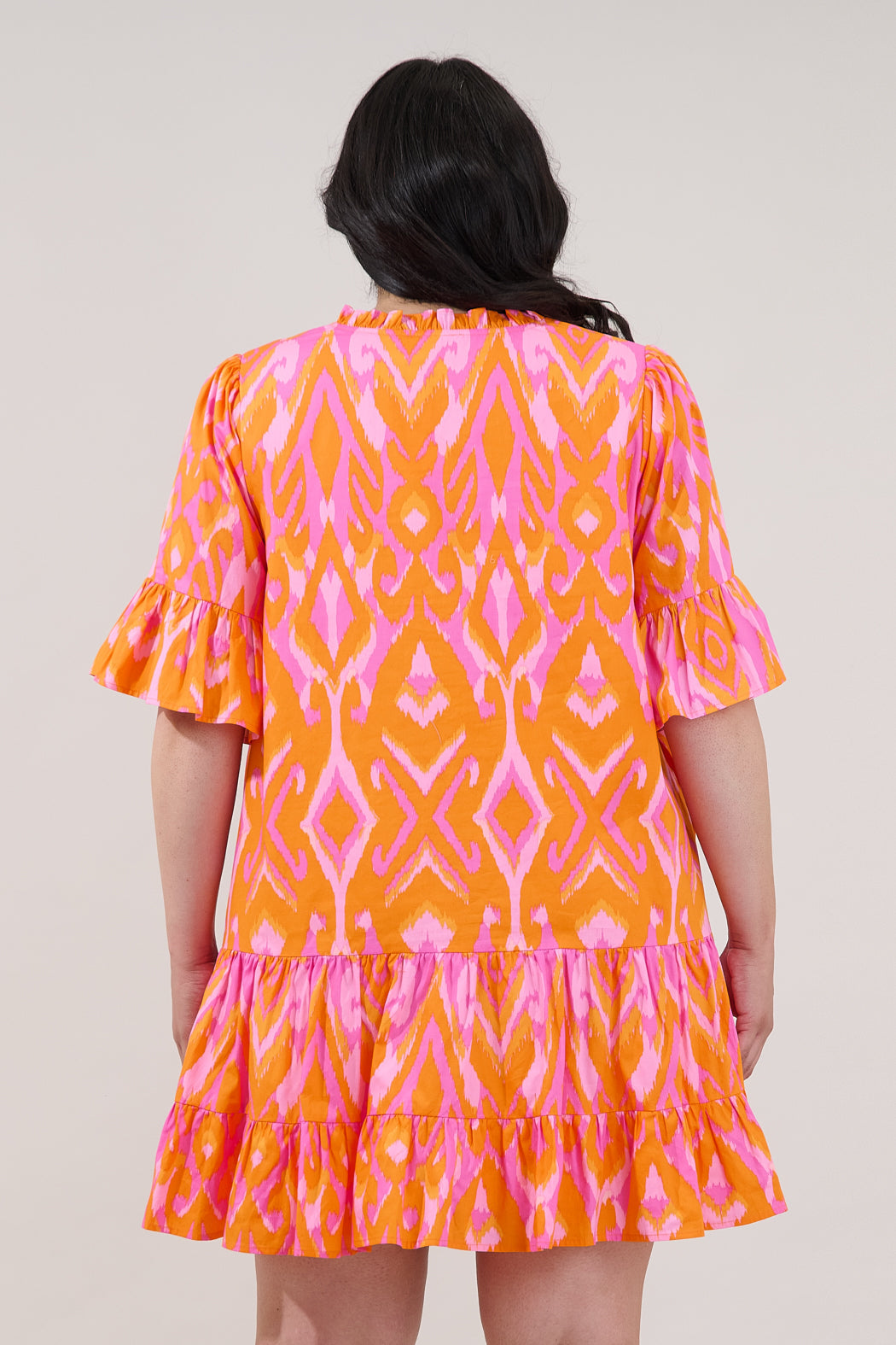 Auggie Bell Sleeve Shift Dress Ikat Curve
