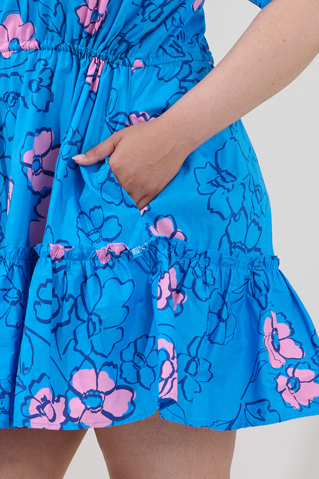 Stacie Button Down Mini Dress Cosmic Poppy Curve
