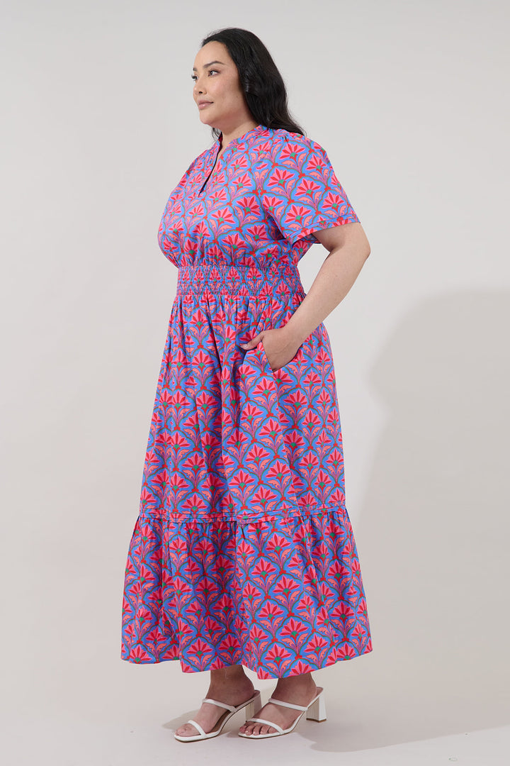 Belraj Poplin Maxi Dress Floral Curve