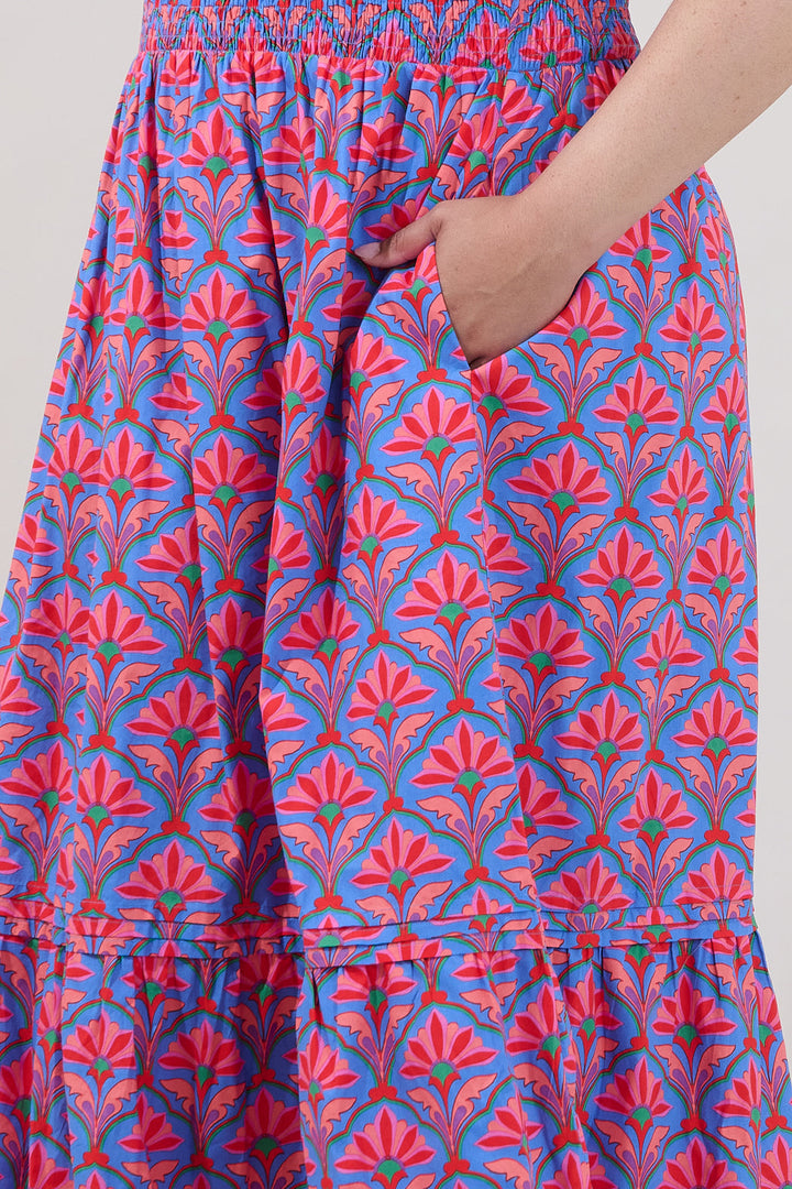Belraj Poplin Maxi Dress Floral Curve