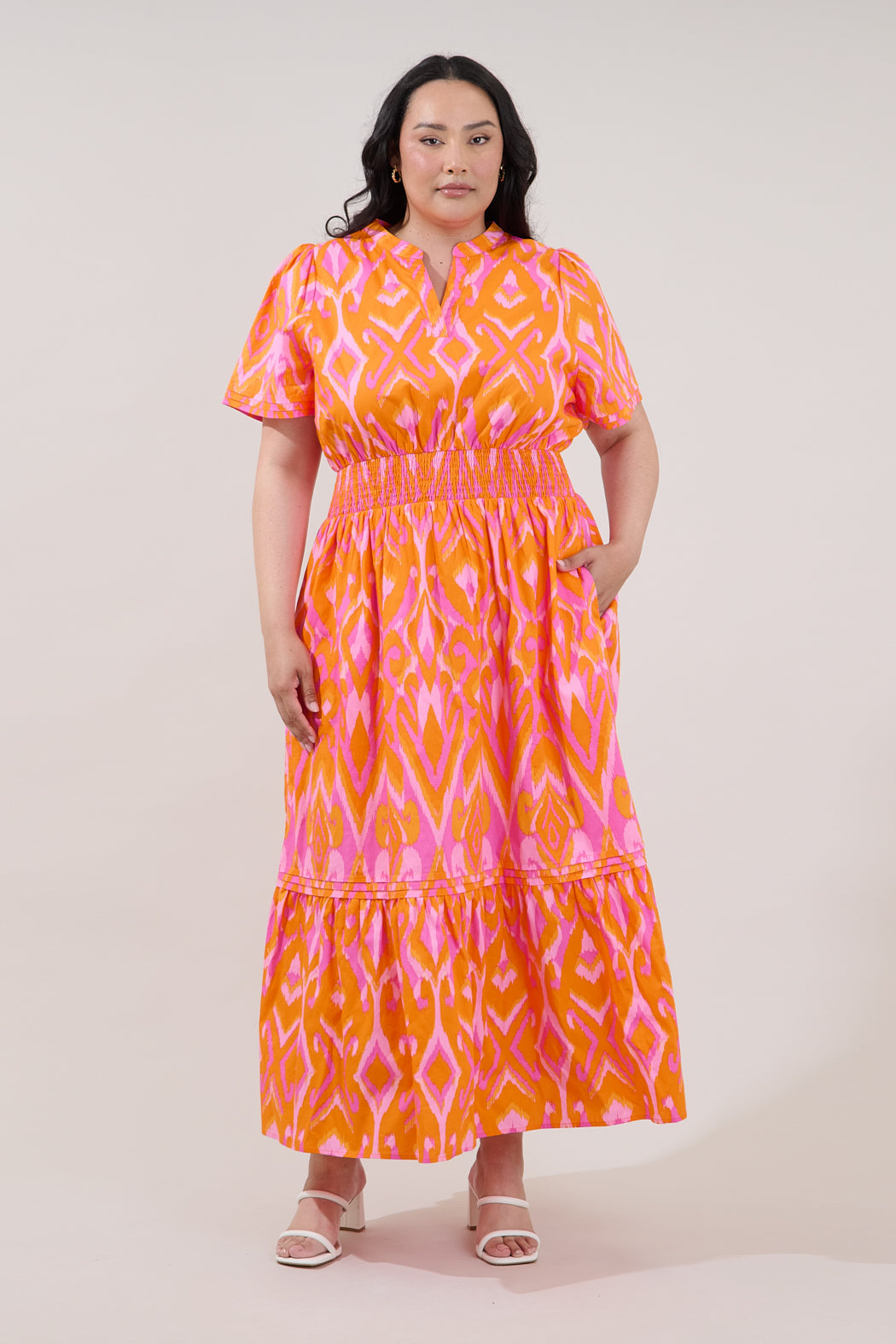 Belraj Poplin Maxi Dress Ikat Curve