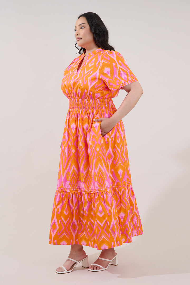 Belraj Poplin Maxi Dress Ikat Curve