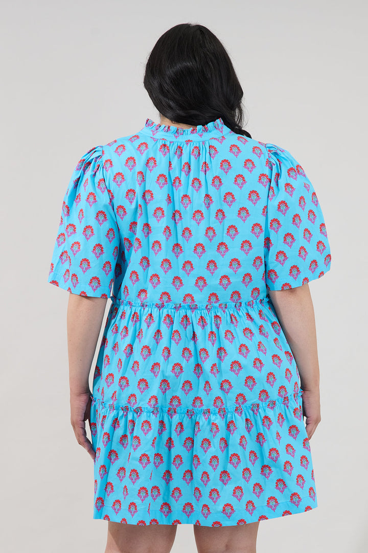 Dixie Split Neck Shift Dress Floral Curve