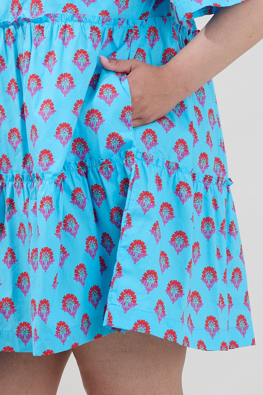 Dixie Split Neck Shift Dress Floral Curve