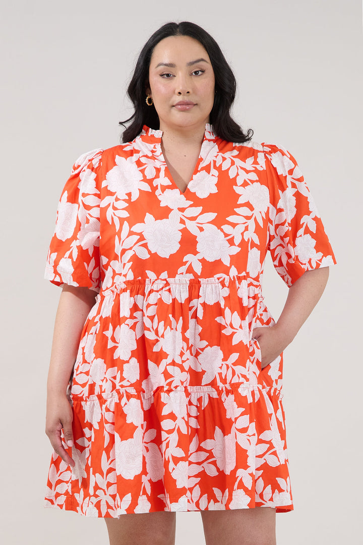 Dixie Split Neck Shift Dress Lilo Tropics Curve