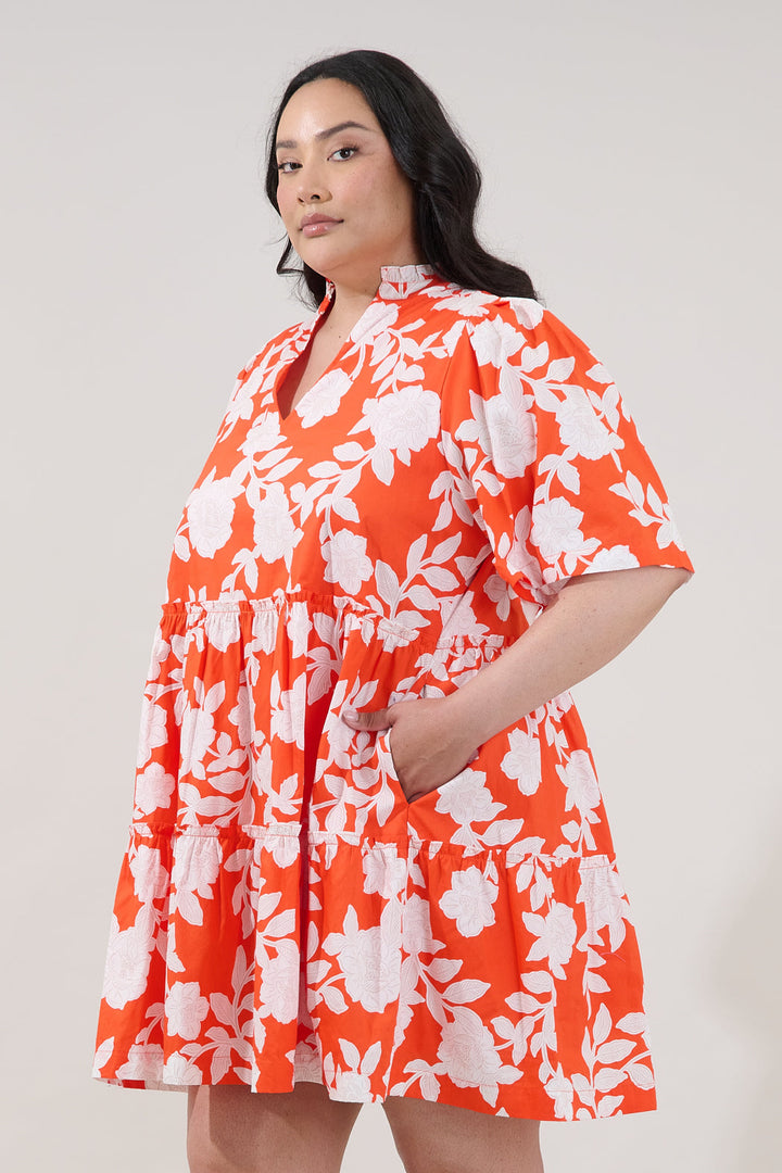 Dixie Split Neck Shift Dress Lilo Tropics Curve